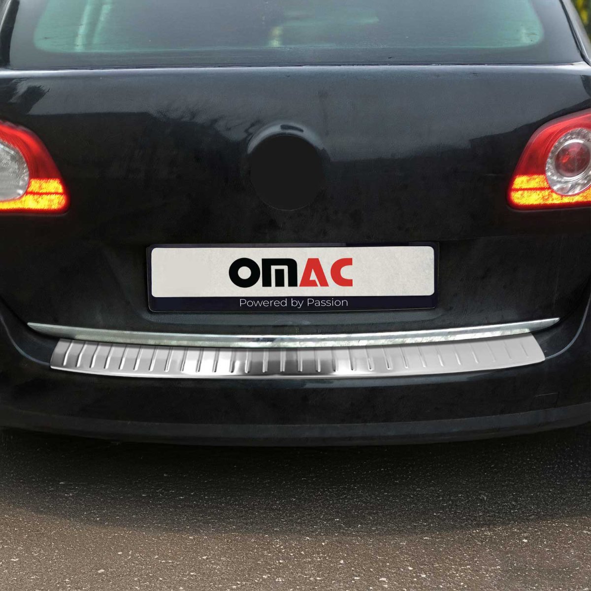 Volkswagen Passat Variant B7 Rear Bumper Sill Cover - Omac - S.Steel - Brushed Silver - '10-'15
